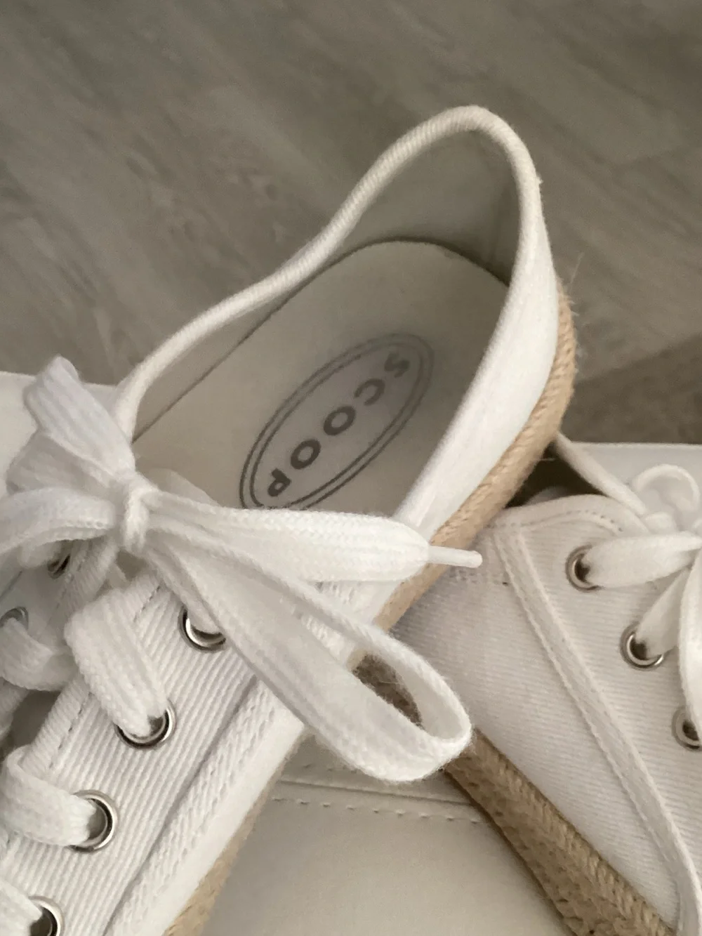 White Canvas Espadrille Platform Sneakers for Women